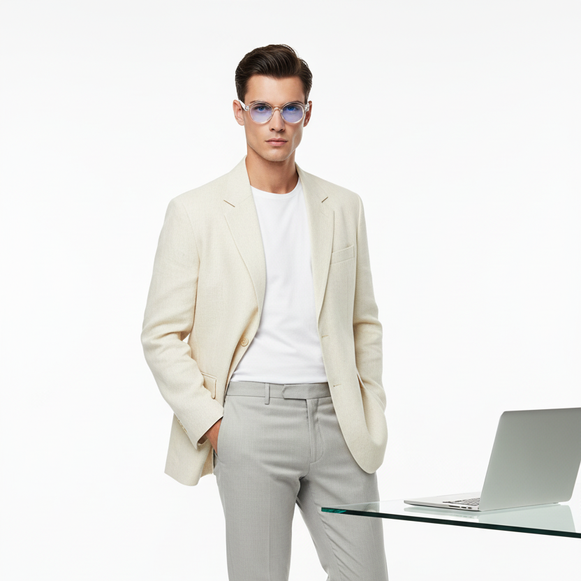 BLUE LIGHT OXFORD TRANSPARENT - Hombre