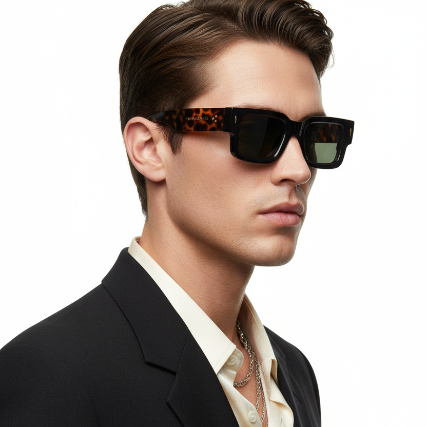 VINTAGE LEOPARD BLACK - Hombre con Pata Leopardo